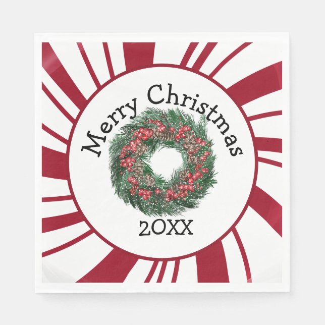 Merry Christmas Wreath Pappersservett (Framsidan)