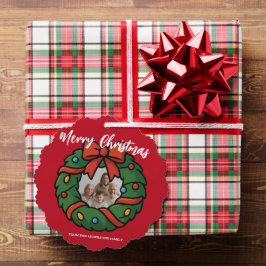 Merry Christmas Wreath Photo Holiday Family Name
