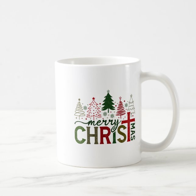 Merry Christmas Xmas Christian Jesus Family Pajama Kaffemugg (Höger)
