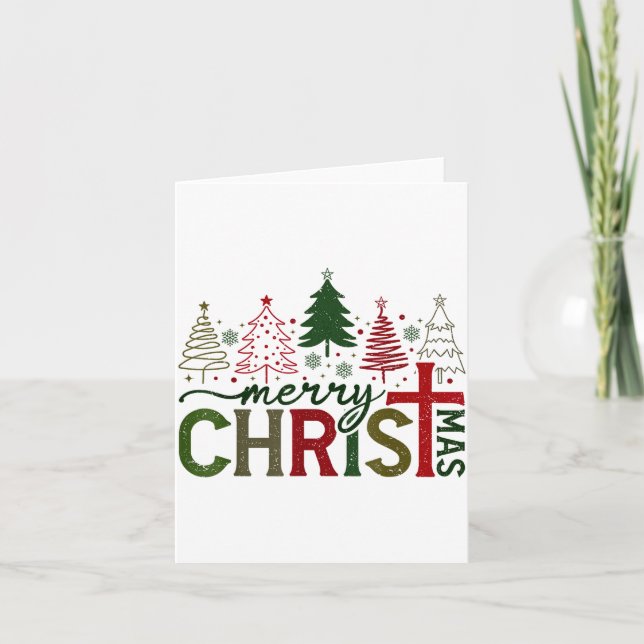 Merry Christmas Xmas Christian Jesus Family Pajama Kort (Framsida)