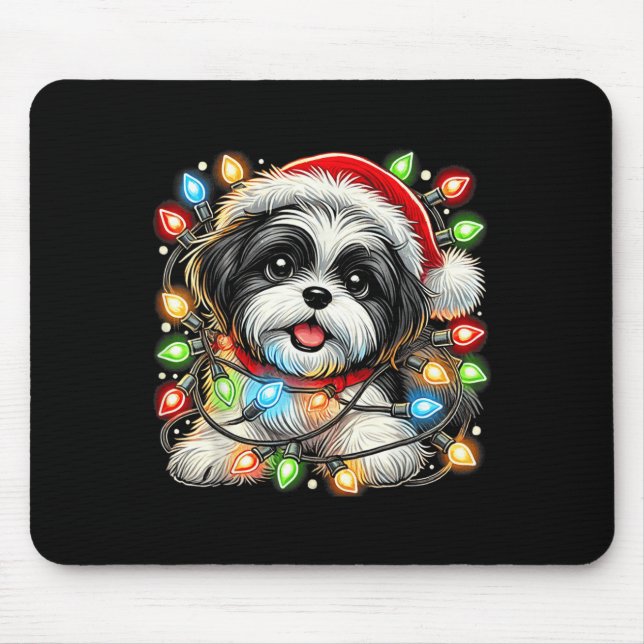 Merry Christmas Xmas Shih Tzu Santa Dog Men Women  Musmatta (Framsidan)