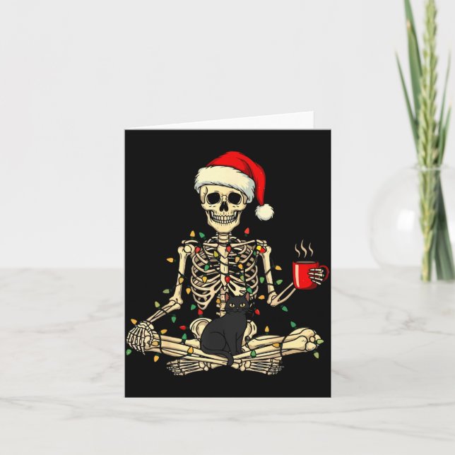 Merry Christmas Xmas Skull Skeleton Funny Matching Kort (Framsida)