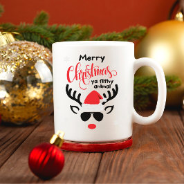 Merry Christmas Ya Filthy Animal Funny Reindeer Mugg