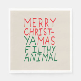 Merry Christmas ya filthy animal typography Pappersservett