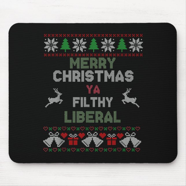 Merry Christmas Ya Filthy Liberal Ugly Knit Funny  Musmatta (Framsidan)