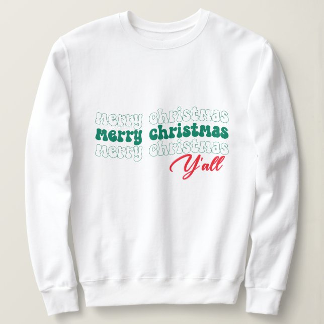 Merry Christmas Y'all  T Shirt (Design framsida)
