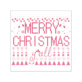 Merry Christmas Y'all Ugly Sweater Självfärgande Stämpel