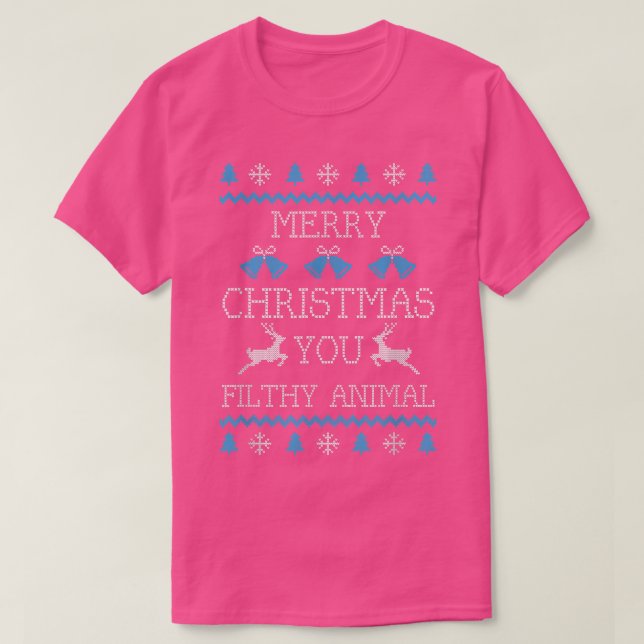 Merry Christmas You Filthy Animal  T Shirt (Design framsida)