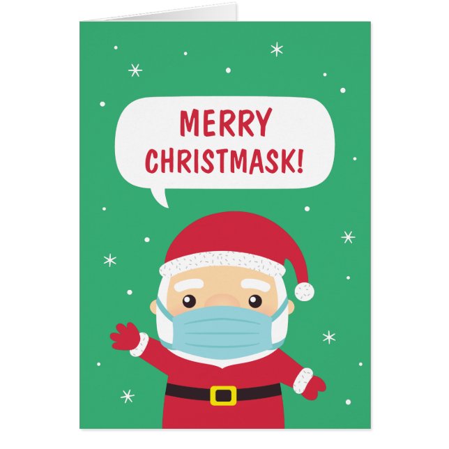 Merry Christmask, jultomten 2020 Hälsningskort (Framsidan)