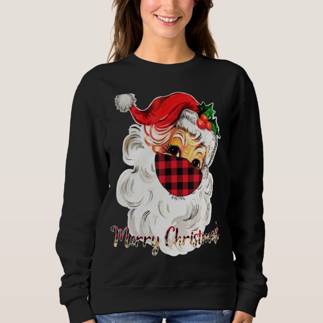 Merry Christmask Santa Ansikte Bära Buffalo Play M T Shirt (Framsida)