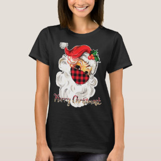 Merry Christmask Santa Ansikte Bära Buffalo Play M T Shirt