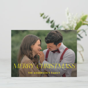 Merry Christmass Family Photo Namn Helgdag Card Julkort