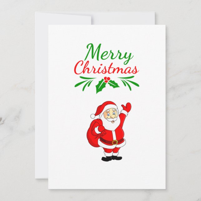 Merry Christmass- Jultomten Cute Julkort (Framsida)