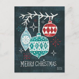 Merry Christmastime Ornaments Helg Vykort