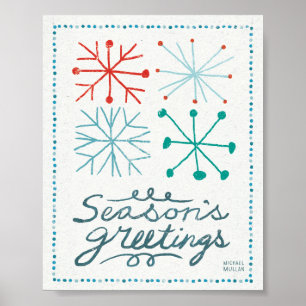 Merry Christmastime Snöflingor Poster