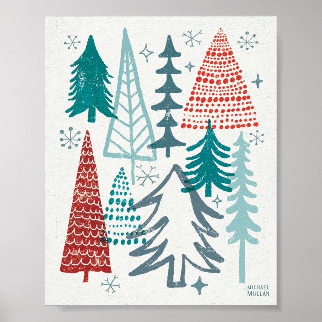 Merry Christmastime Träd Poster (Framsidan)