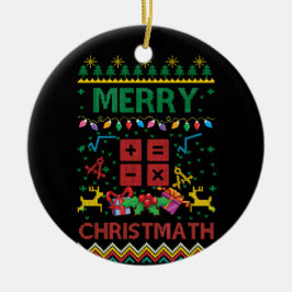 Merry Christmath jul Sweater Math Teacher Julgransprydnad Keramik