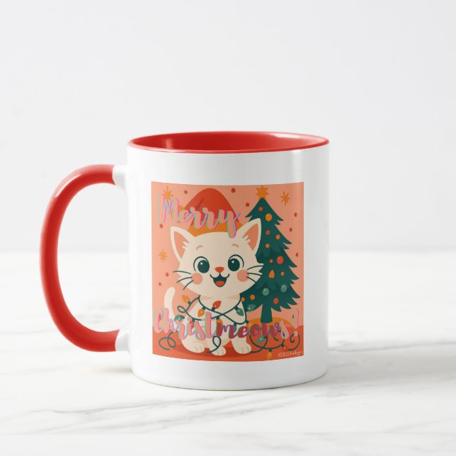 Merry Christmeows! Cat Mugg (Vänster)