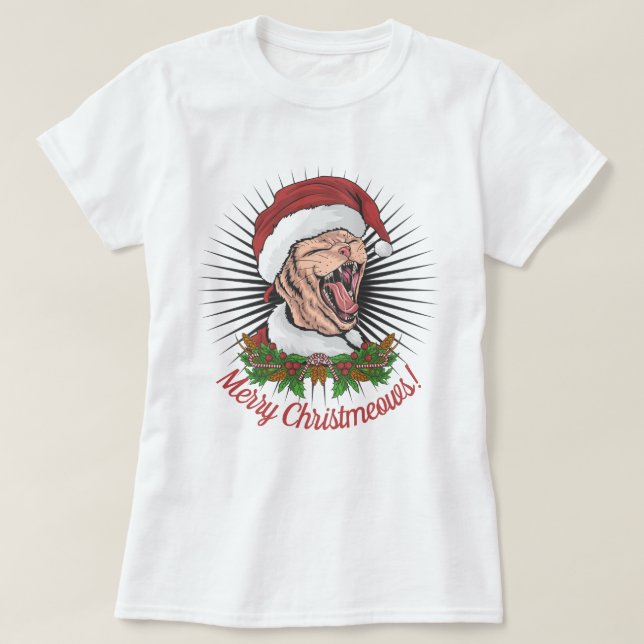 Merry Christmeows T Shirt (Design framsida)