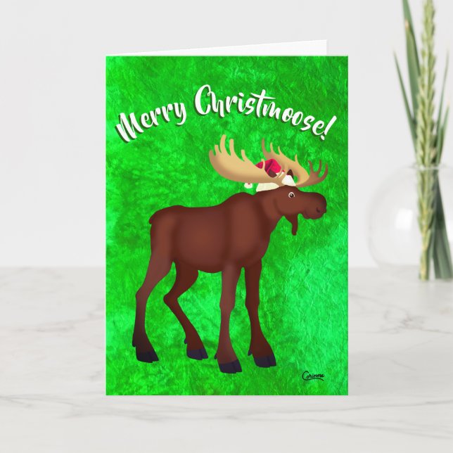 Merry Christmoose - 7 tum x 5 tum kort (Framsida)
