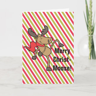 Merry Christmoose Cute Moose Jul Helgkort