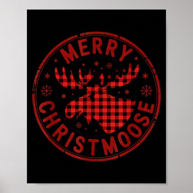 Merry Christmoose Funny Christmas Badge Moose Part Poster (Framsidan)