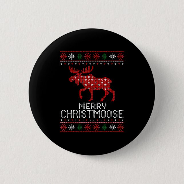 Merry Christmoose Funny Christmas Moose Sweater An Knapp (Framsida)