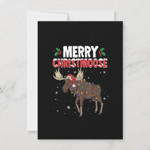 Merry Christmoose Funny jul Moose Santa Julafton Inbjudningar