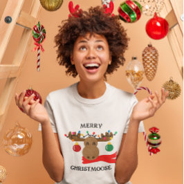 Merry Christmoose Funny jul T Shirt