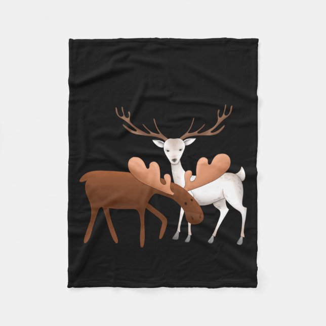 Merry Christmoose Happy New Deer T Shirt  Fleecefilt (Framsidan)