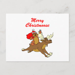 Merry Christmoose Helg Vykort