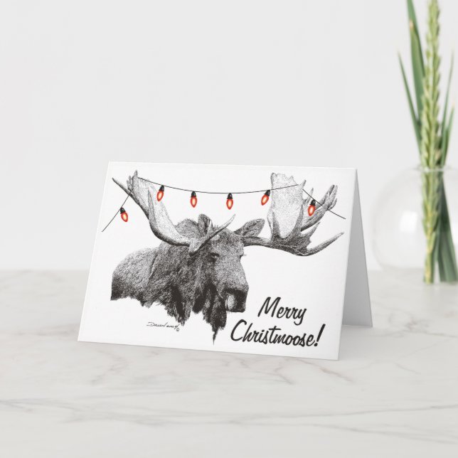 Merry Christmoose! Helgkort (Framsida)