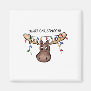 Merry Christmoose jul jul Moose Julafton Älskare H Magnet