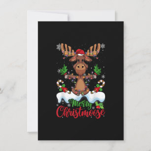 Merry Christmoose jul jul Moose Julafton Träd Ljus Inbjudningar