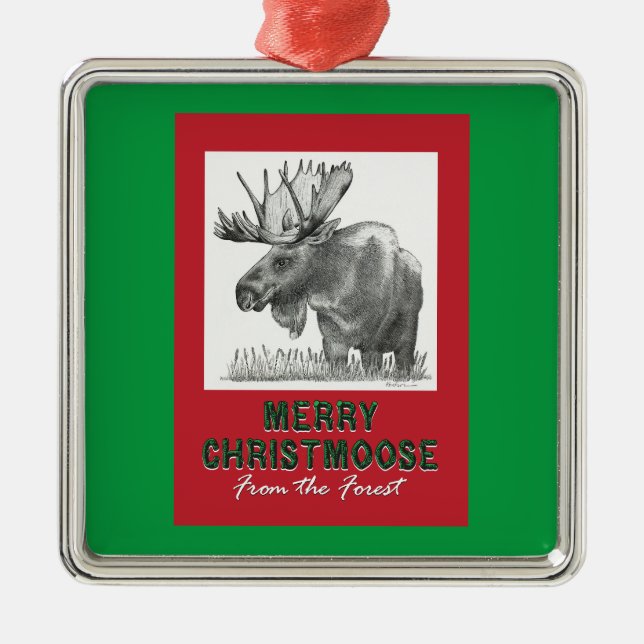Merry Christmoose Julgransprydnad Metall (Framsidan)
