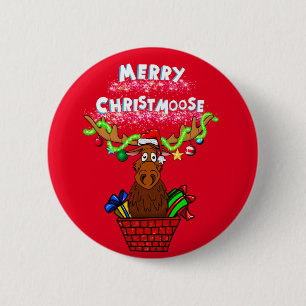 "Merry Christmoose!" Julknapp Knapp