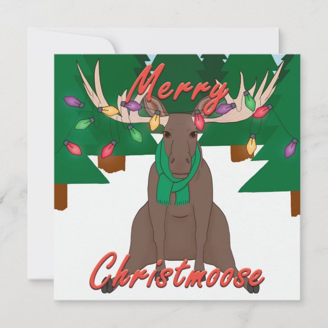 Merry Christmoose - julkort (Framsida)