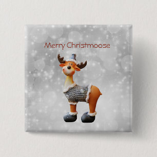Merry Christmoose med hatt Knapp