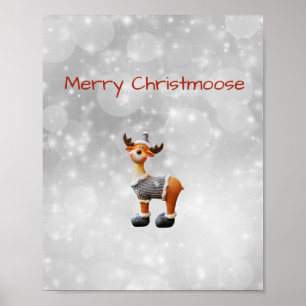 Merry Christmoose med hatt Poster