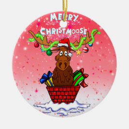 "Merry Christmoose" Santa Moose-julprydnaden Julgransprydnad Keramik