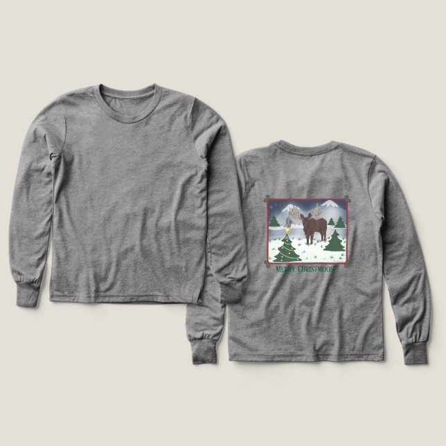 Merry Christmoose! T Shirt (Design framsida och baksida)