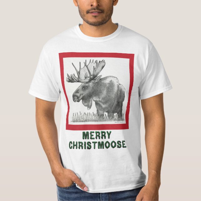 Merry Christmoose T Shirt (Framsida)