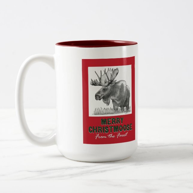 Merry Christmoose Två-Tonad Mugg (Vänster)