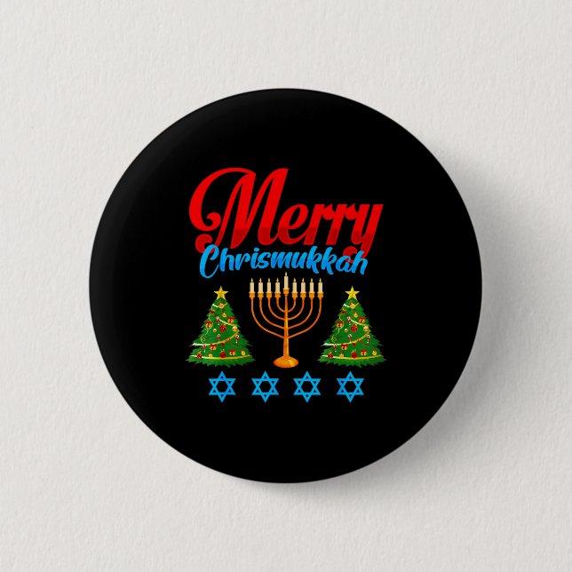 Merry Christmukkah Jewish Xmas Christmas Hanukkah  Knapp (Framsida)