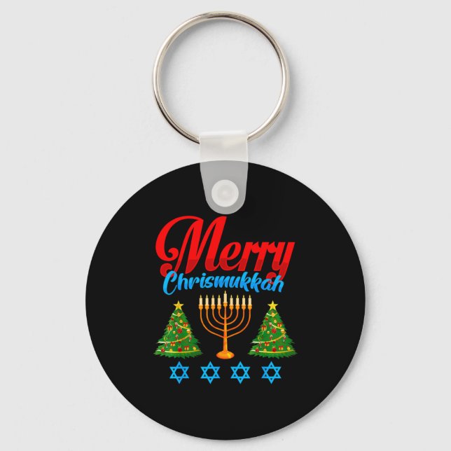 Merry Christmukkah Jewish Xmas Christmas Hanukkah  Nyckelring (Framsida)