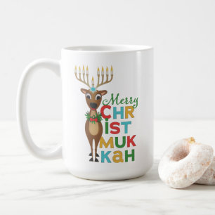 Merry Christmukkah Reindeer Kaffemugg