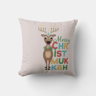 Merry Christmukkah Reindeer Kudde