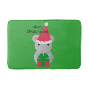 Merry Christmus Cute julmus Mouse Badrumsmatta