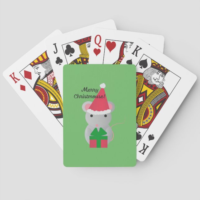 Merry Christmus Cute julmus Mouse Casinokort (Baksidan)
