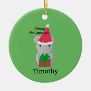 Merry Christmus Cute julmus Mouse Julgransprydnad Keramik